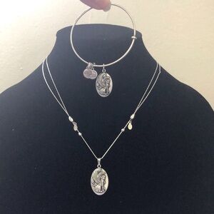 Alex and Ani bracelet and adjustable necklace set